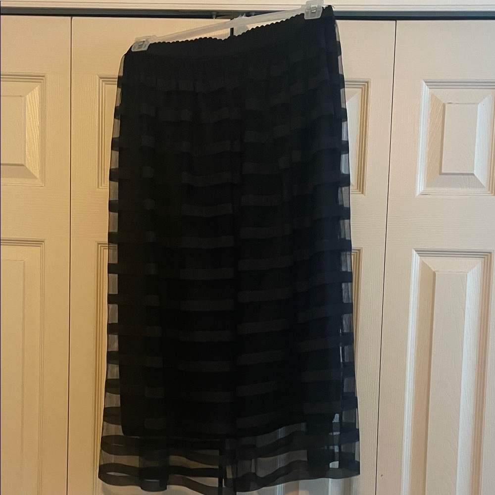 Metro Wear Black Sheer Midi Skirt